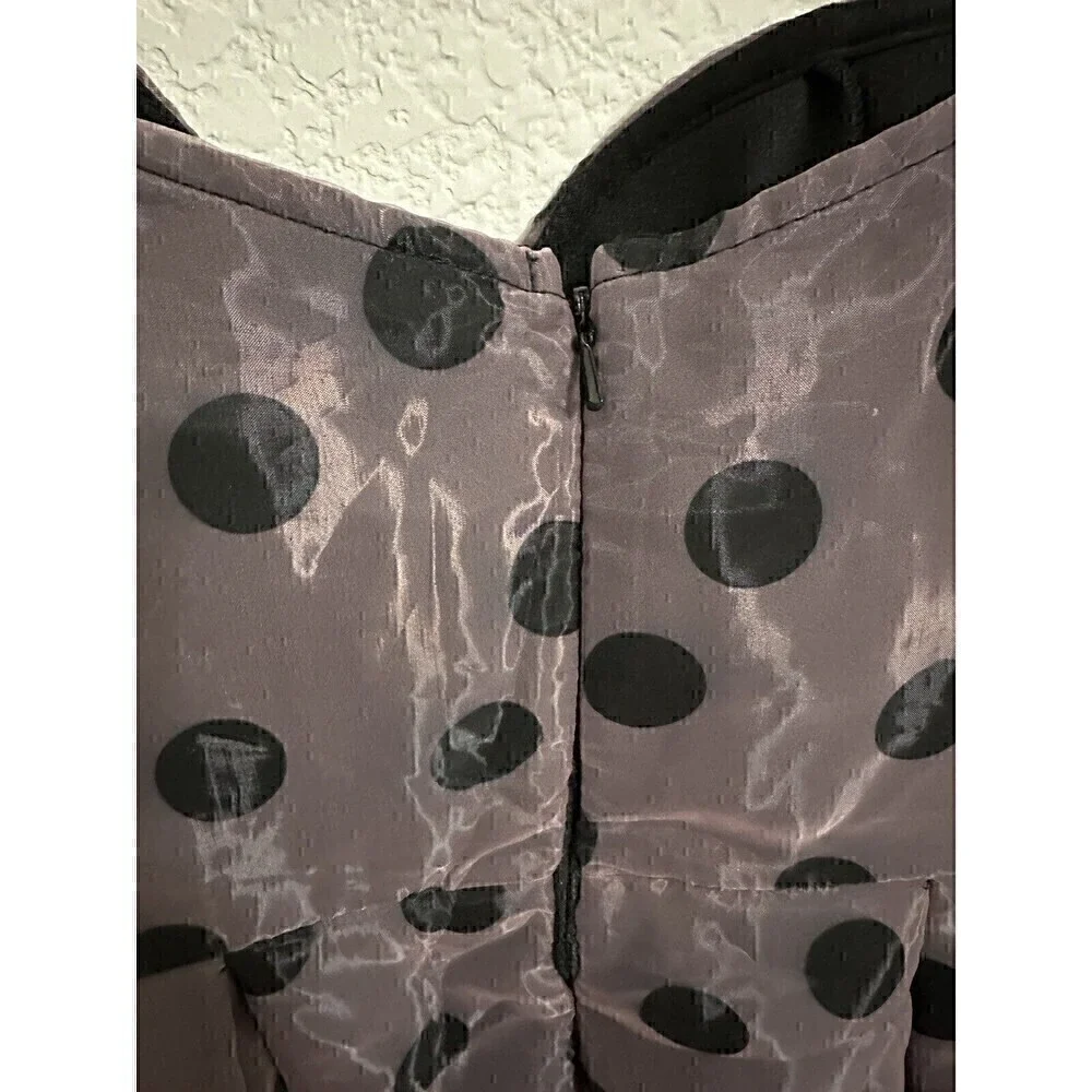 NEW Asos Dress Size 6 Women's Organza Overlay Puff Sleeve Midi Polka Dot Dress - Picture 7 of 7